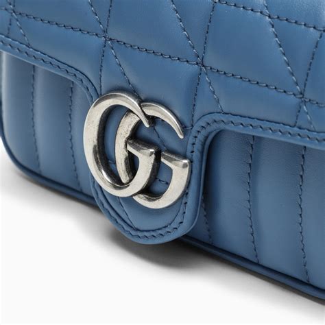 gucci mini marmont blue|Gucci Marmont mini bag wallet.